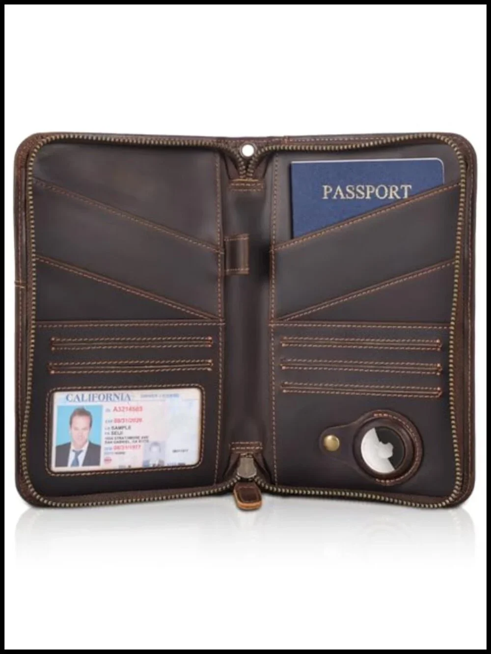 Full Grain Leather Passport Holder RFID Blocking Travel Wallet for Men Women